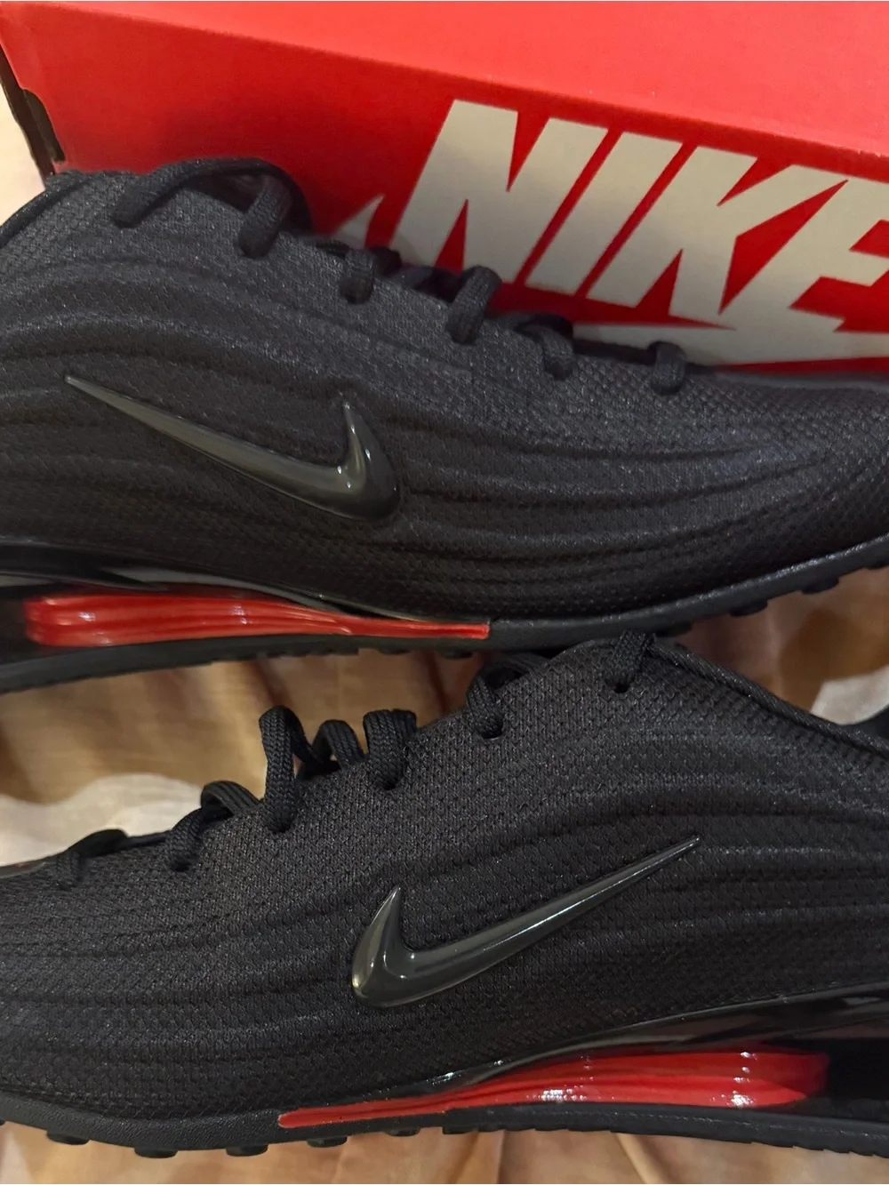 Nike Shox Z Black Sneakers with Red  Accent